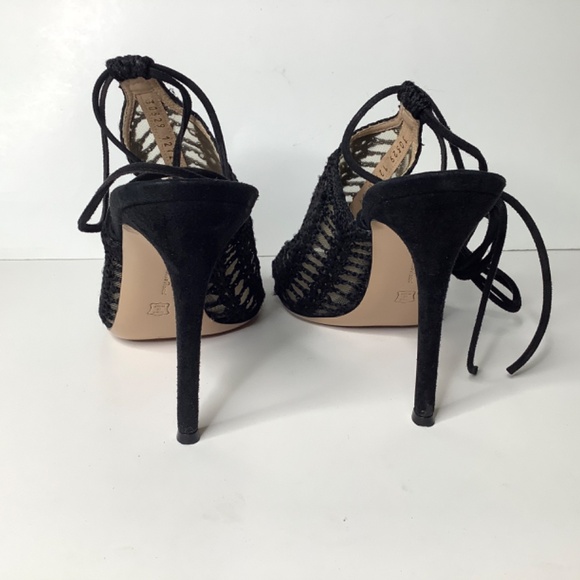 GIANVITO ROSSI Bardot crochet-knit and suede heels - Picture 9 of 16